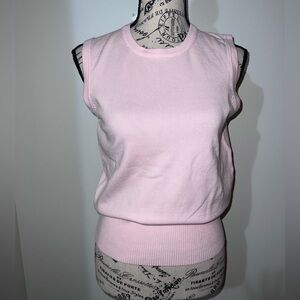NWT Gap Stretch Pink Knit Sleeveless Shell Sweater Vest Medium